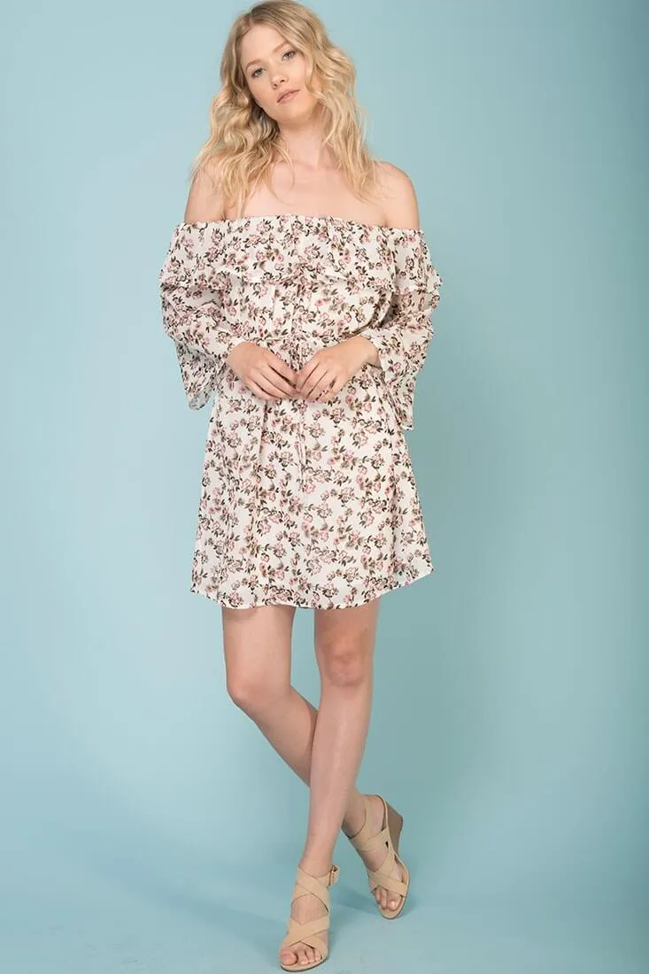 Emmie Floral Brunch Day Dress White