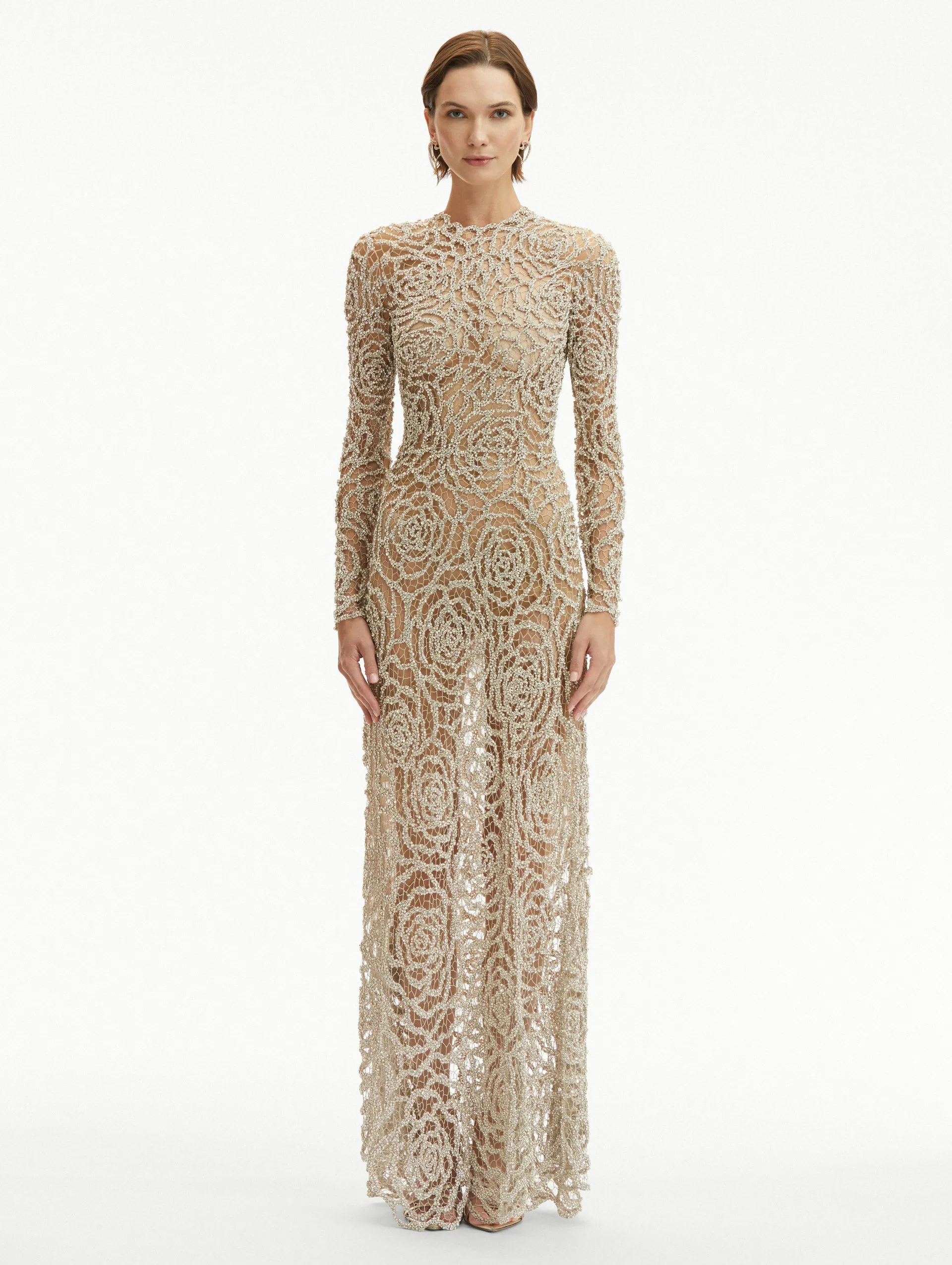 English Rose Crystal Embroidered Gown