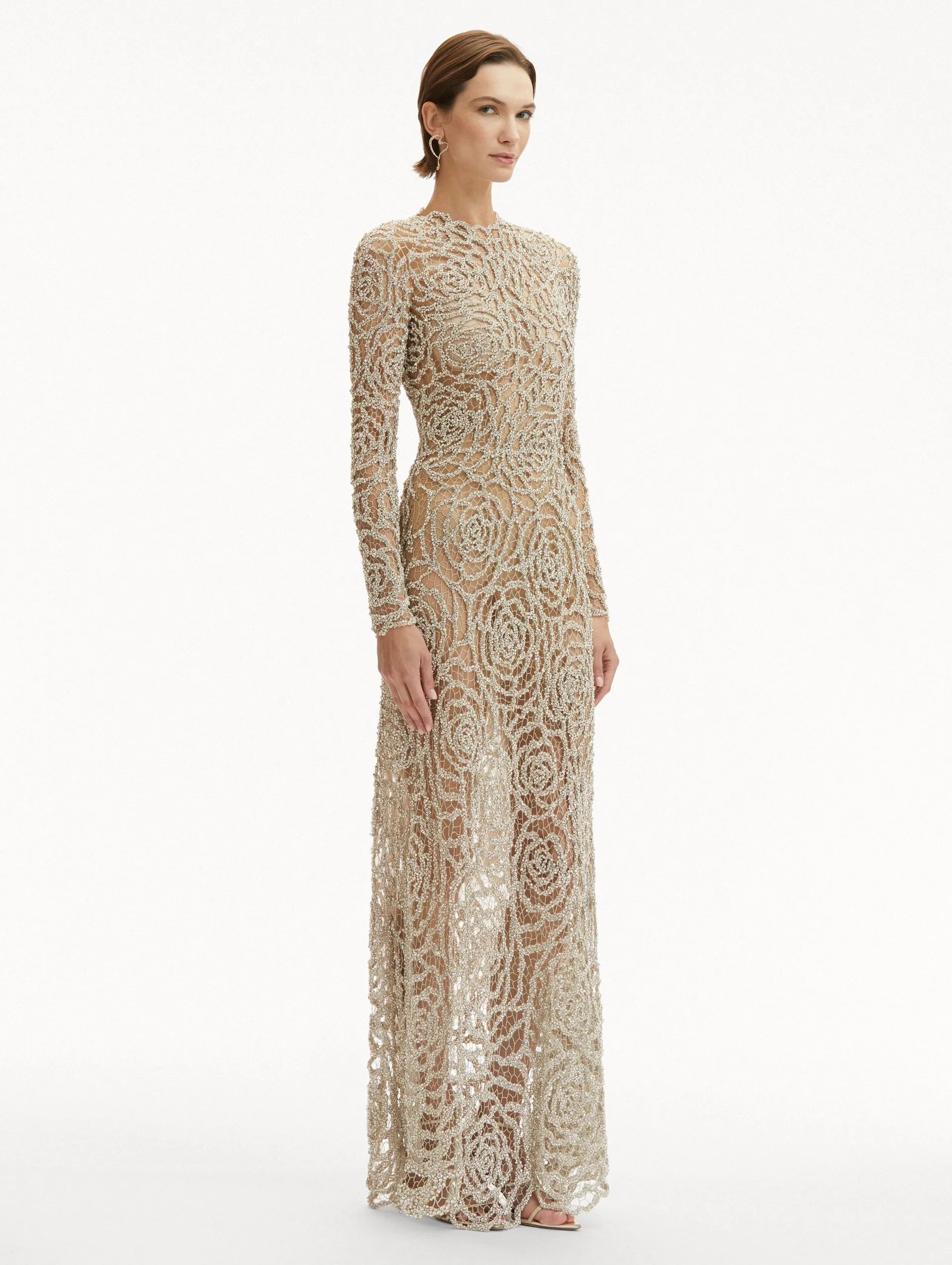 English Rose Crystal Embroidered Gown