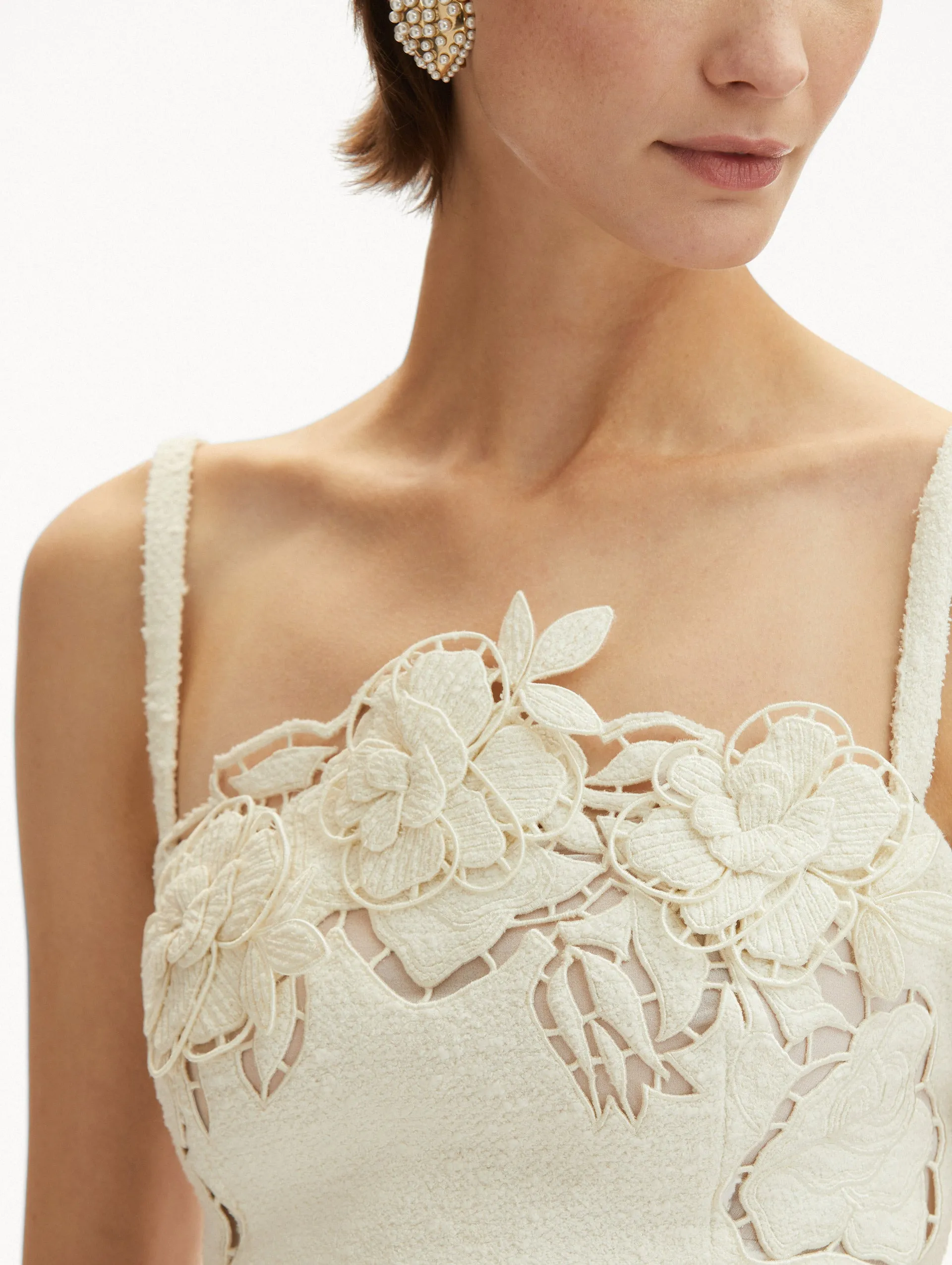 English Rose Cutout Tweed Top