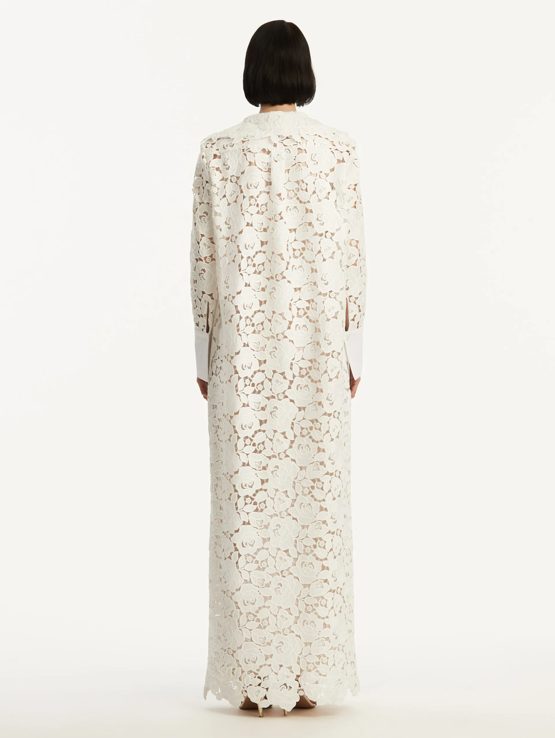 English Rose Guipure Long Sleeve Gown