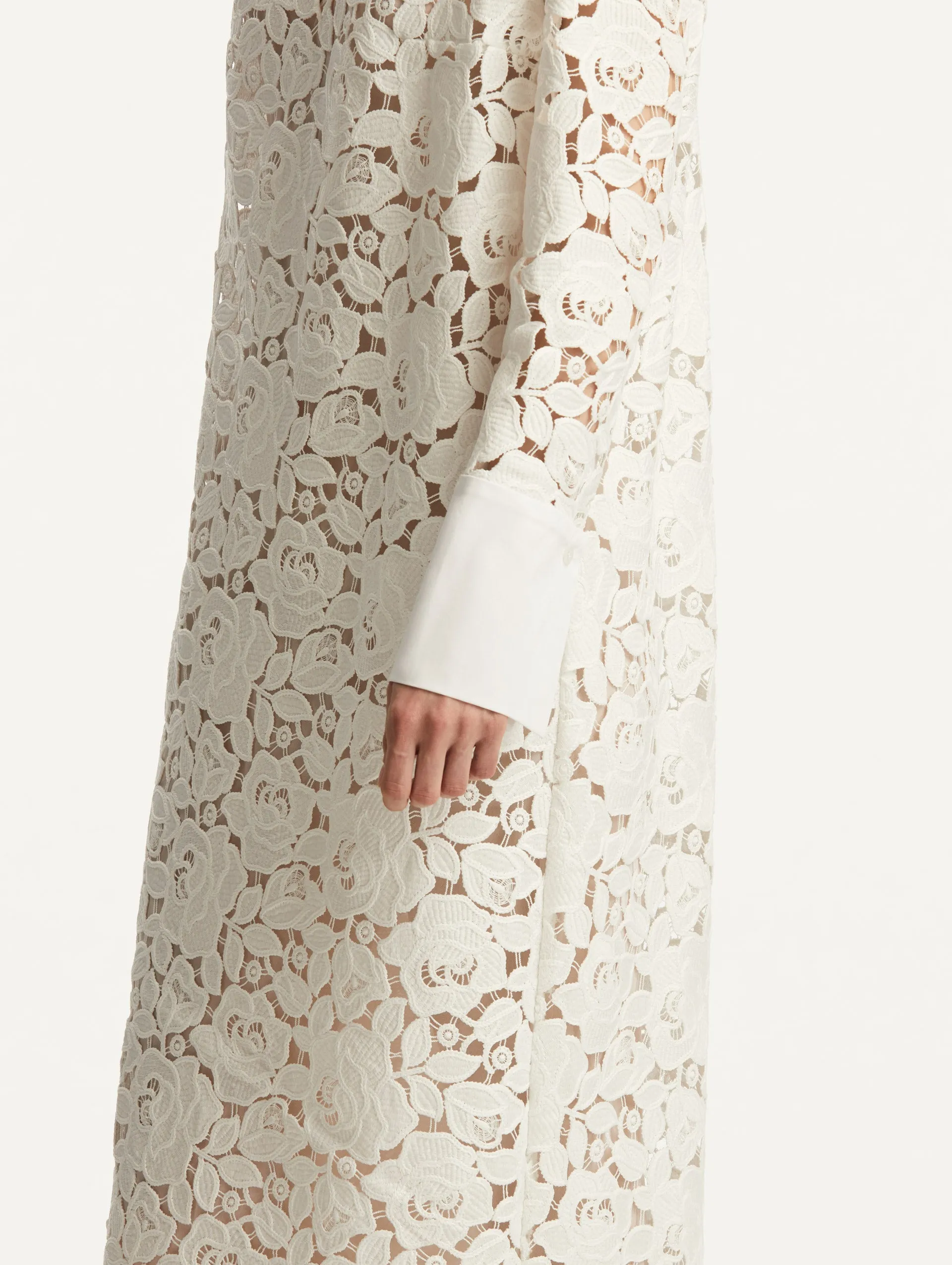 English Rose Guipure Long Sleeve Gown
