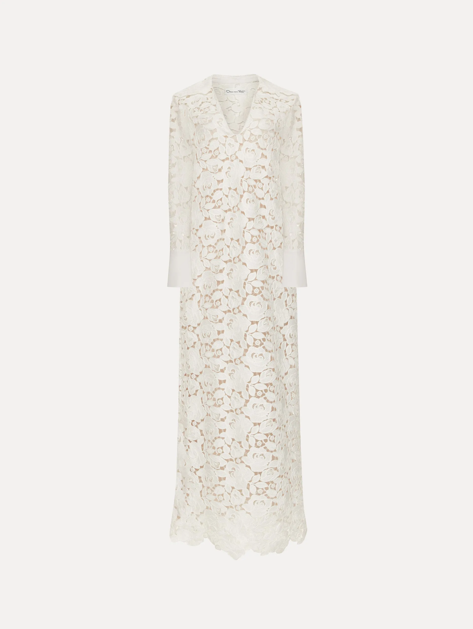 English Rose Guipure Long Sleeve Gown