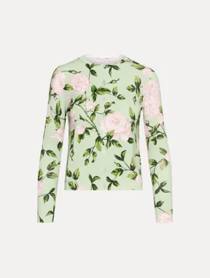 English Rose Printed Cardigan