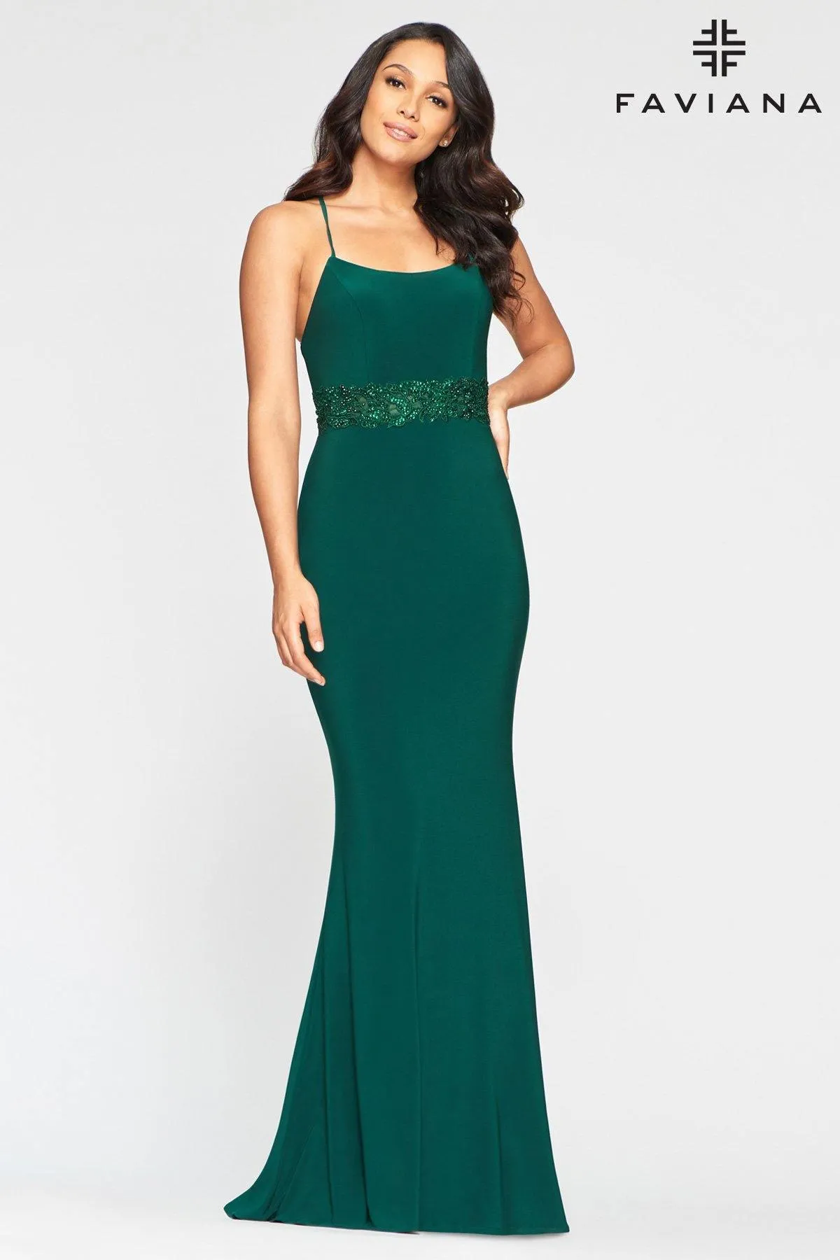 Faviana S10421 Long Mermaid Fit Evening Prom Dress Sale