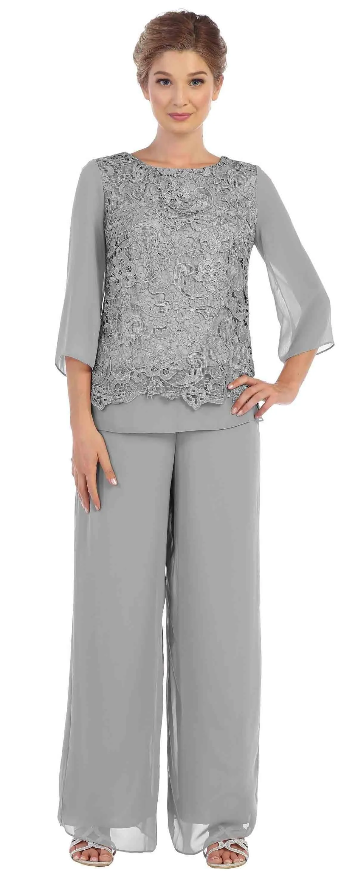 Formal 2 Piece Mother of the Bride Lace Pant Suit Sale