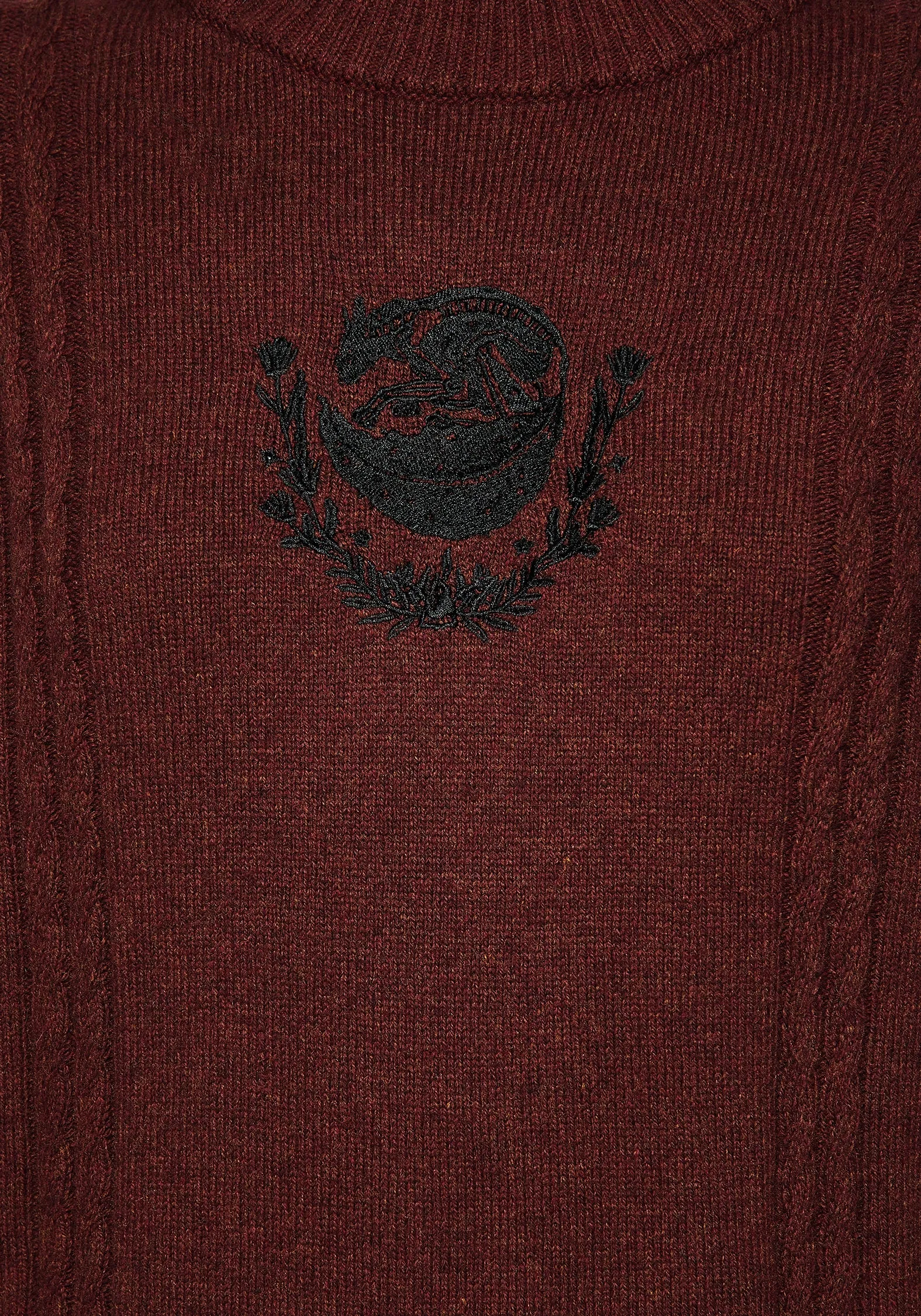 Foxfire Embroidered Cable Knit Jumper