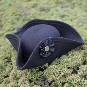 Fur Felt Civilian Tricorn - Low BLACK
