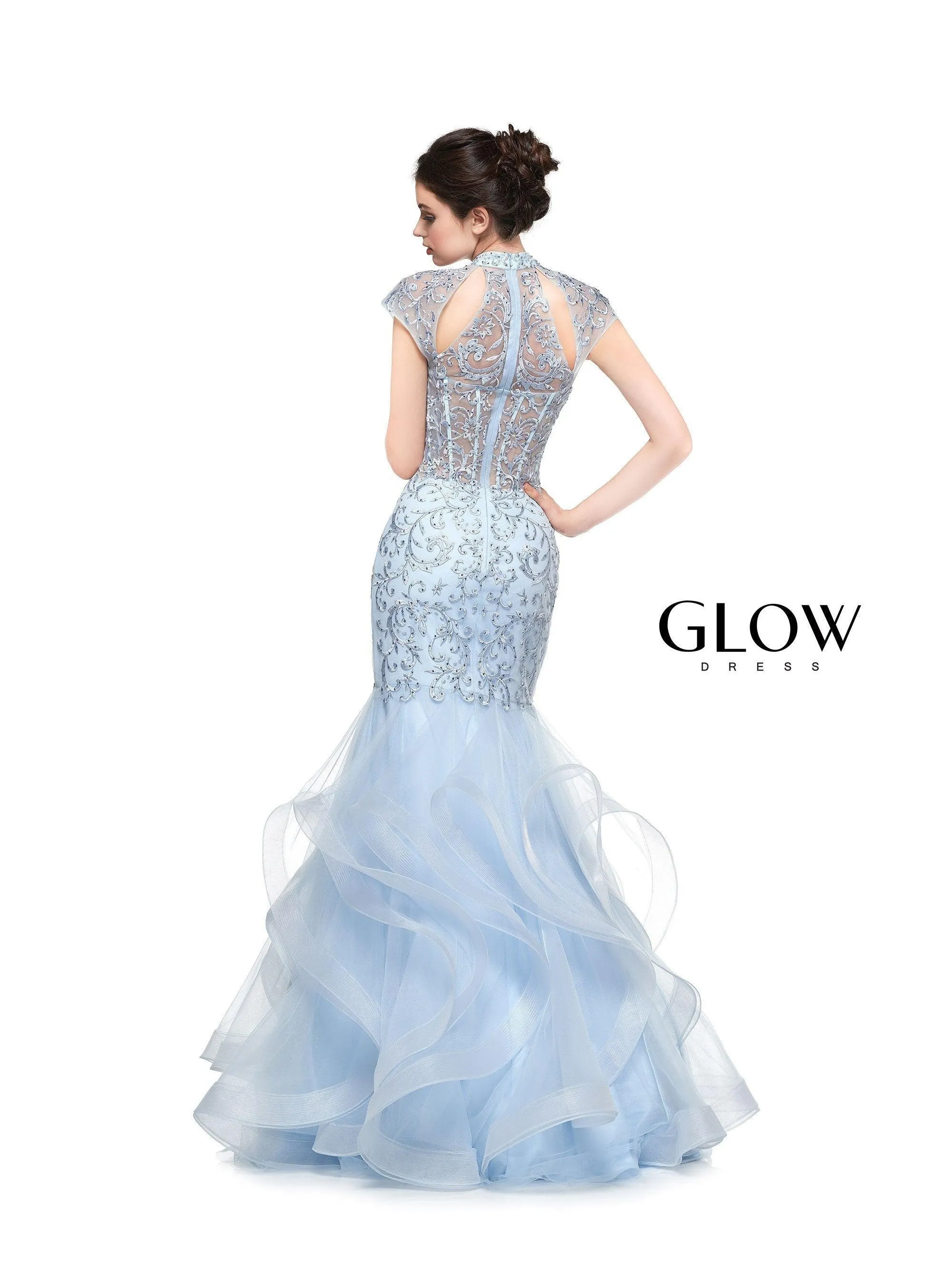 G842 Colors Long Cap Sleeve Formal Mermaid Prom Gown Sale