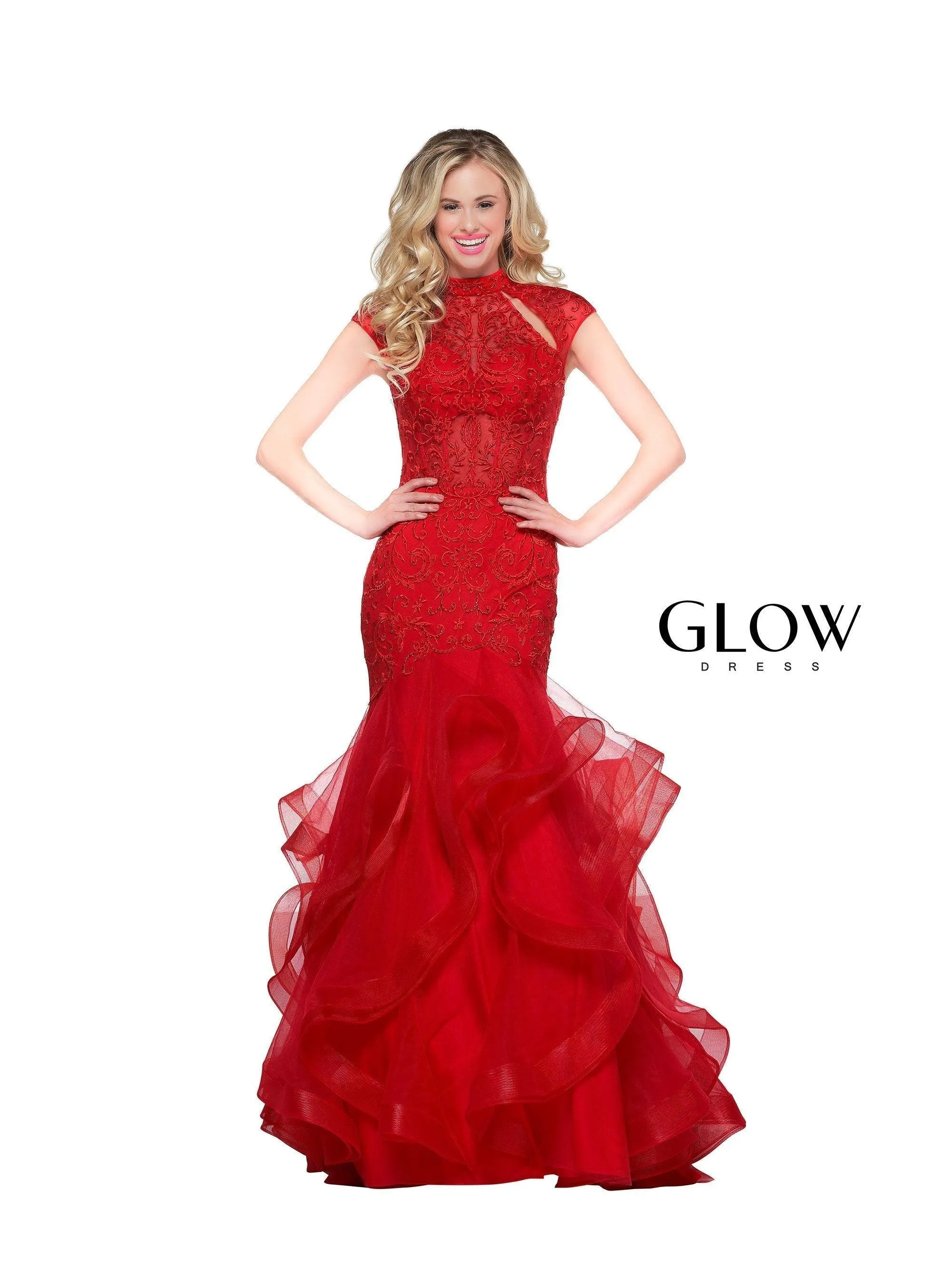 G842 Colors Long Cap Sleeve Formal Mermaid Prom Gown Sale