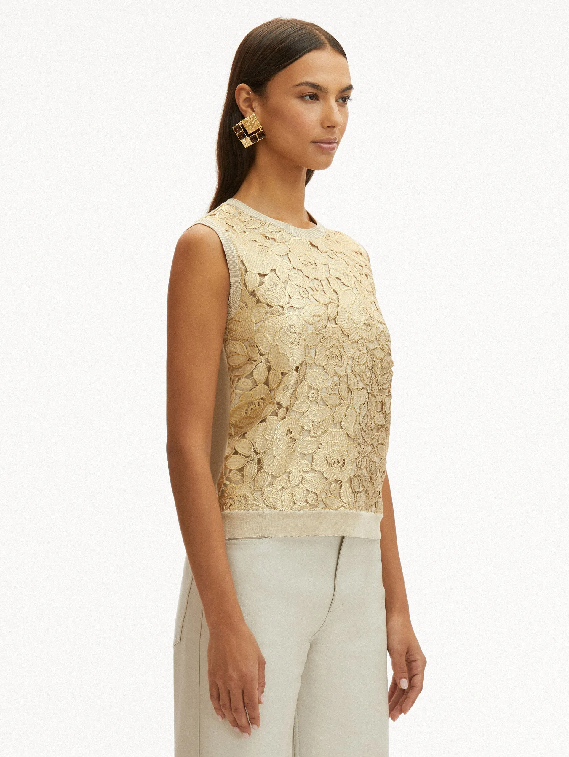 Gold Foil English Rose Inset Tank