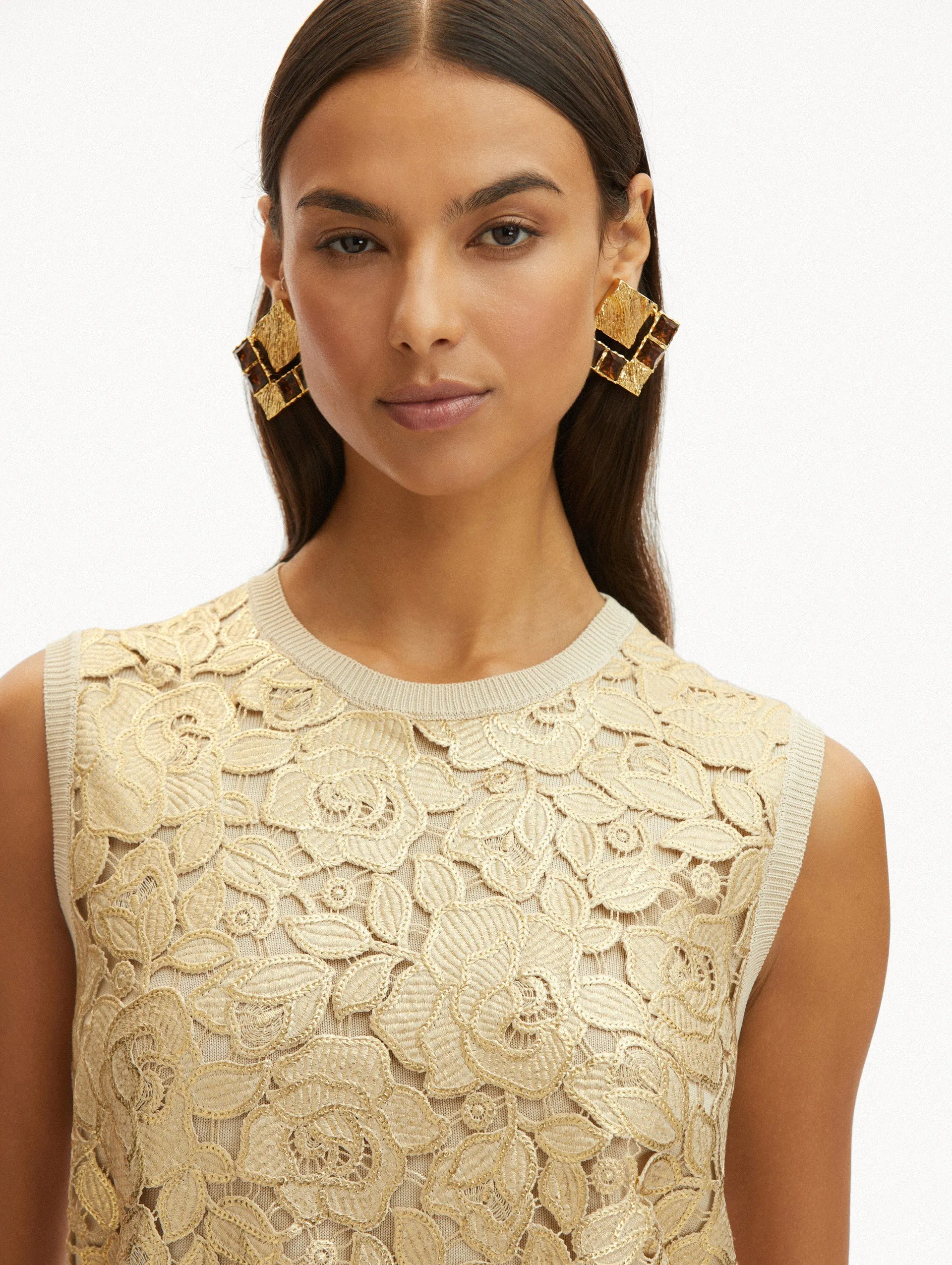 Gold Foil English Rose Inset Tank