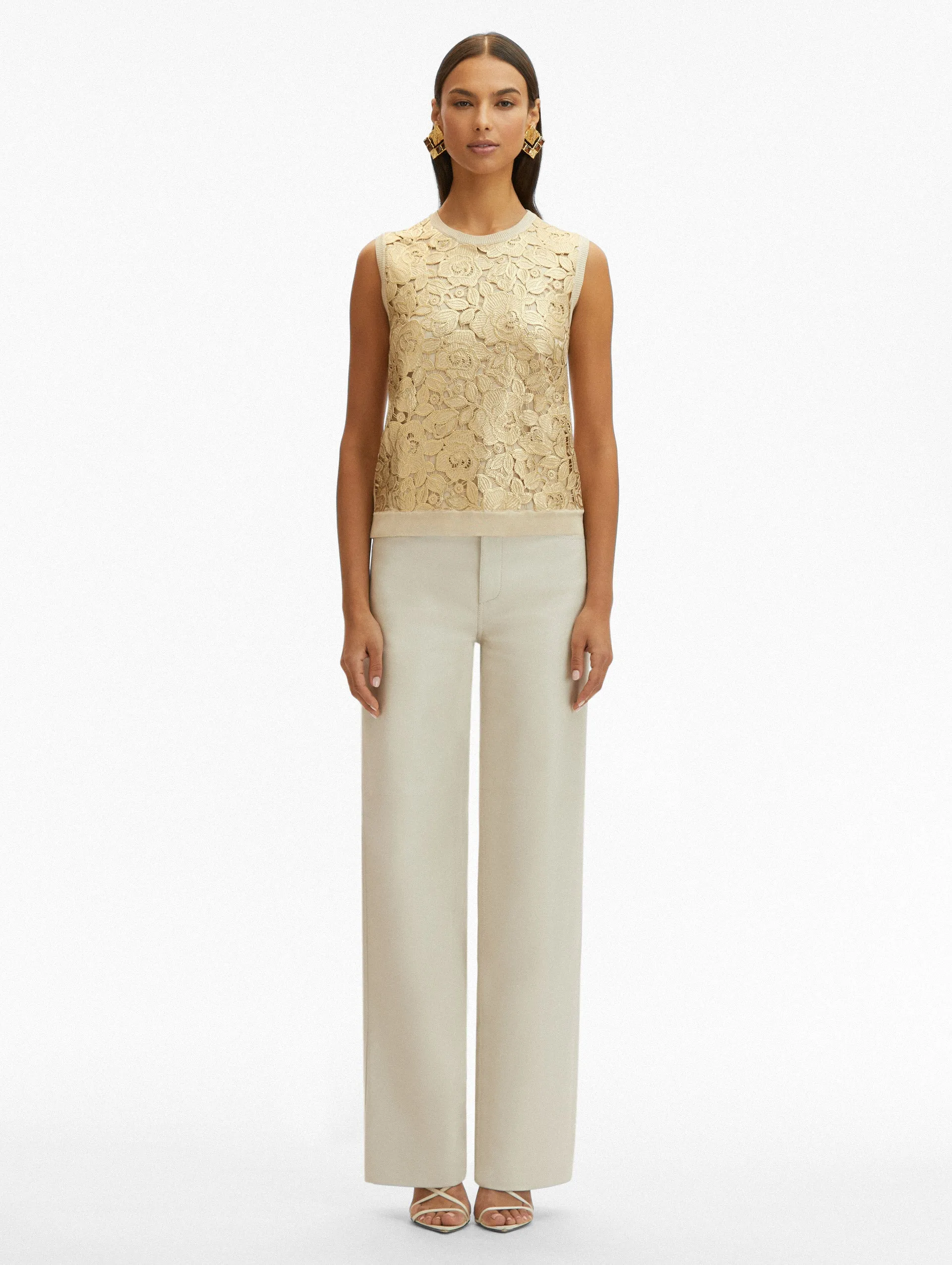 Gold Foil English Rose Inset Tank
