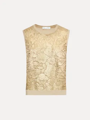 Gold Foil English Rose Inset Tank