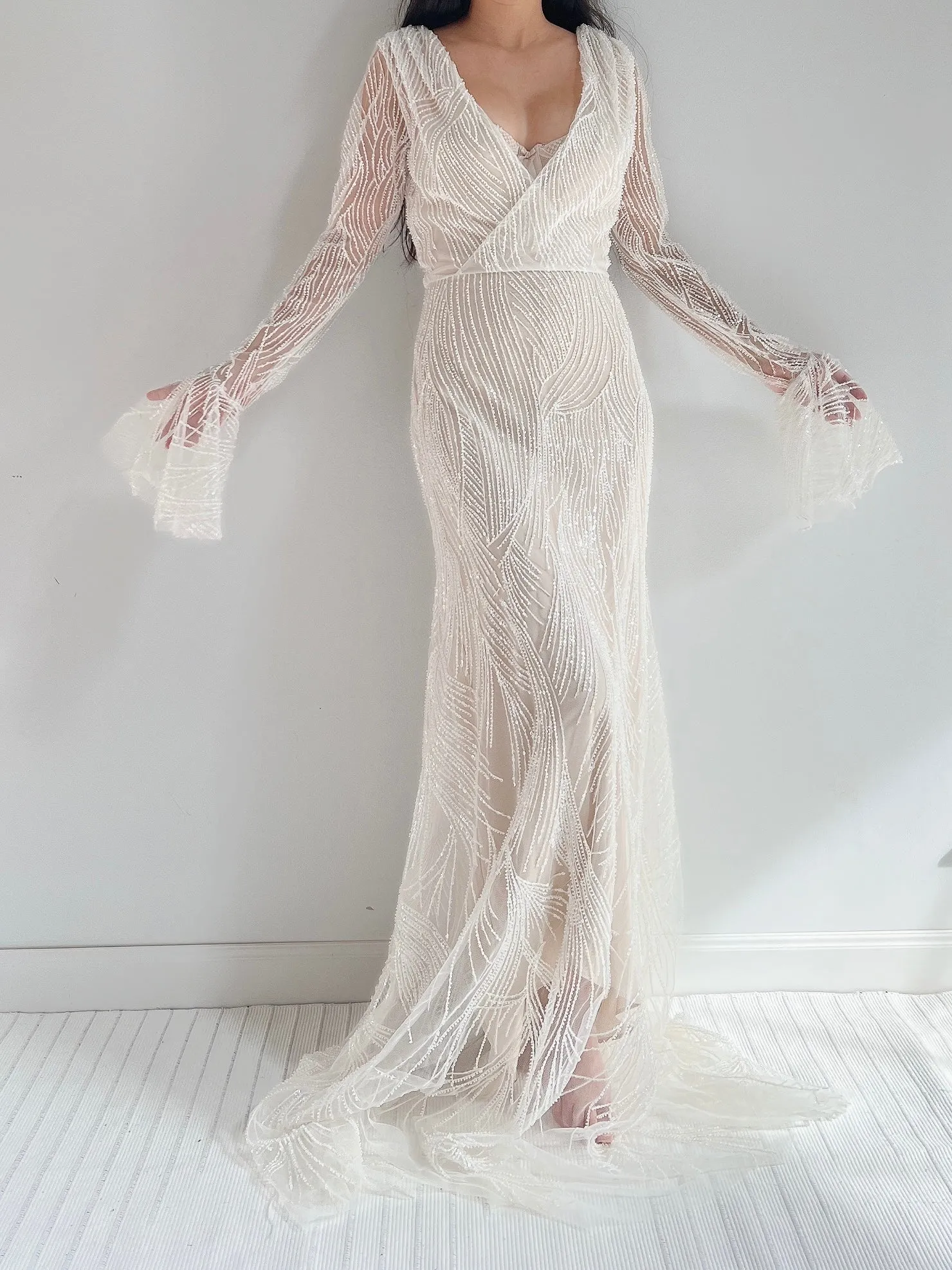 GOSSAMER Heavily Beaded Gown - S/M