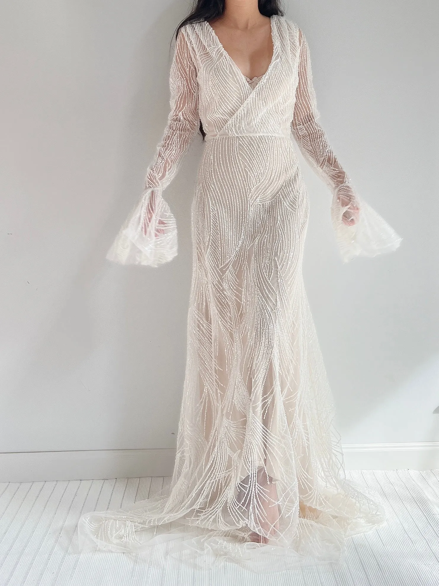 GOSSAMER Heavily Beaded Gown - S/M