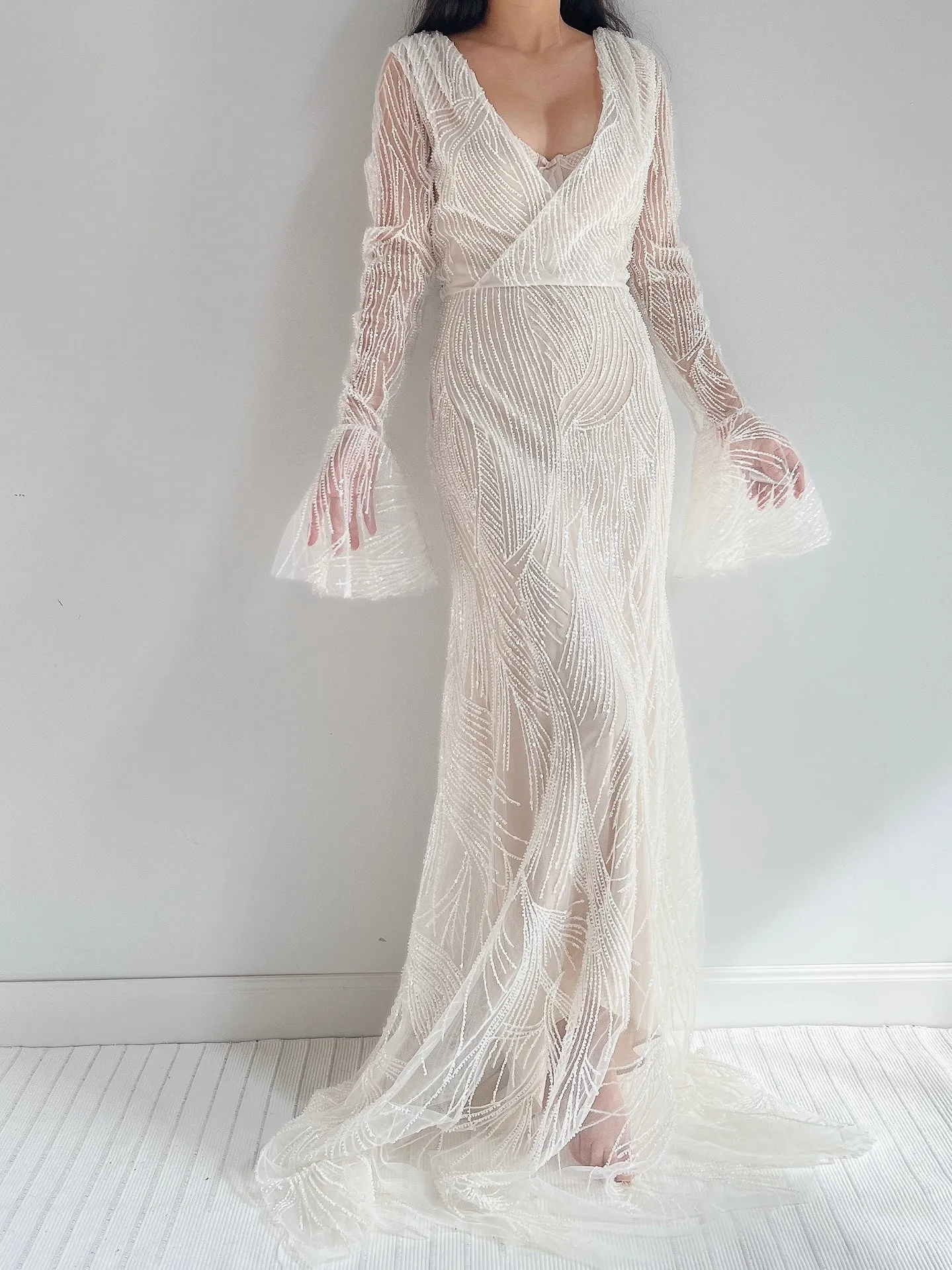GOSSAMER Heavily Beaded Gown - S/M