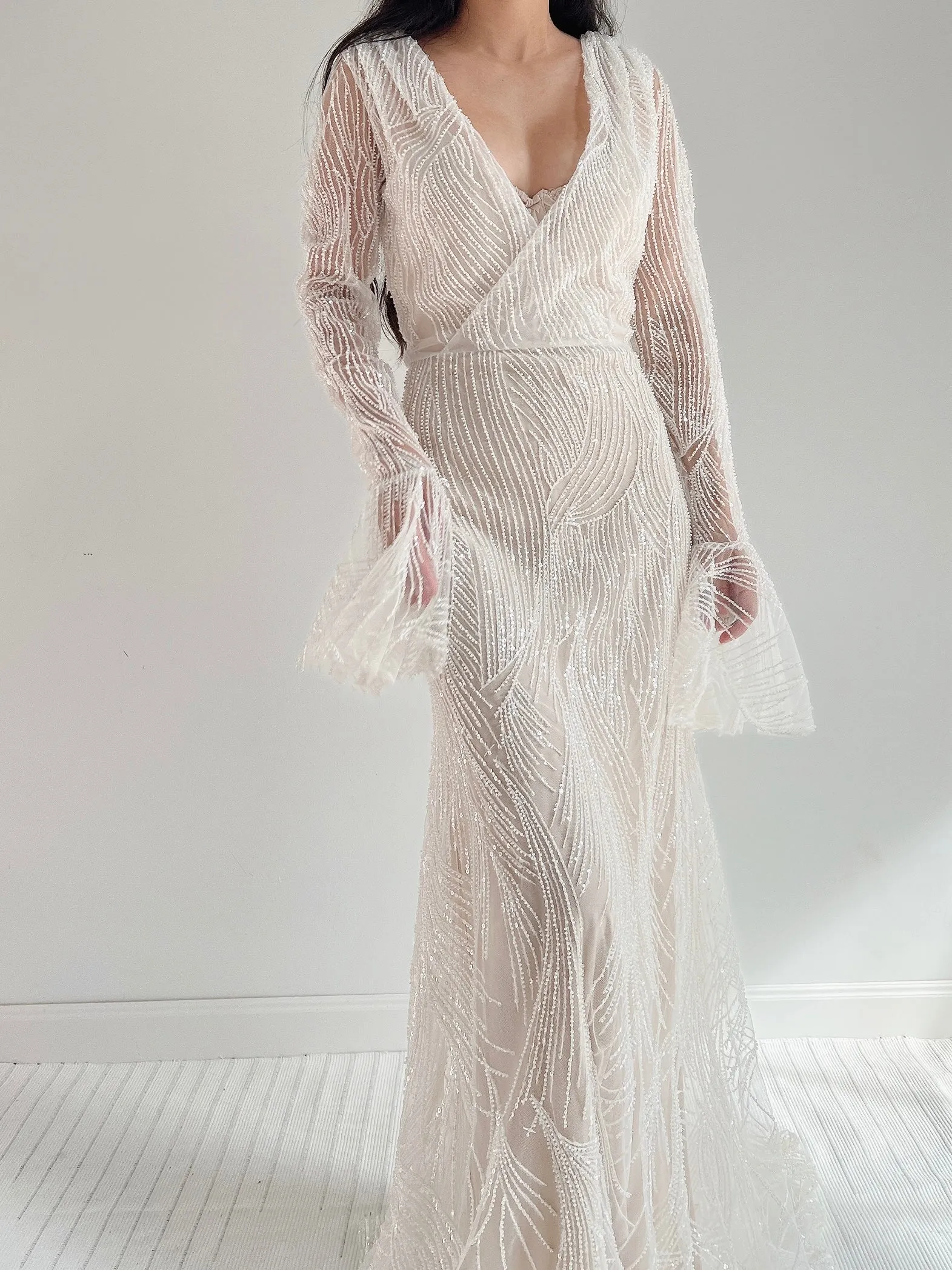 GOSSAMER Heavily Beaded Gown - S/M