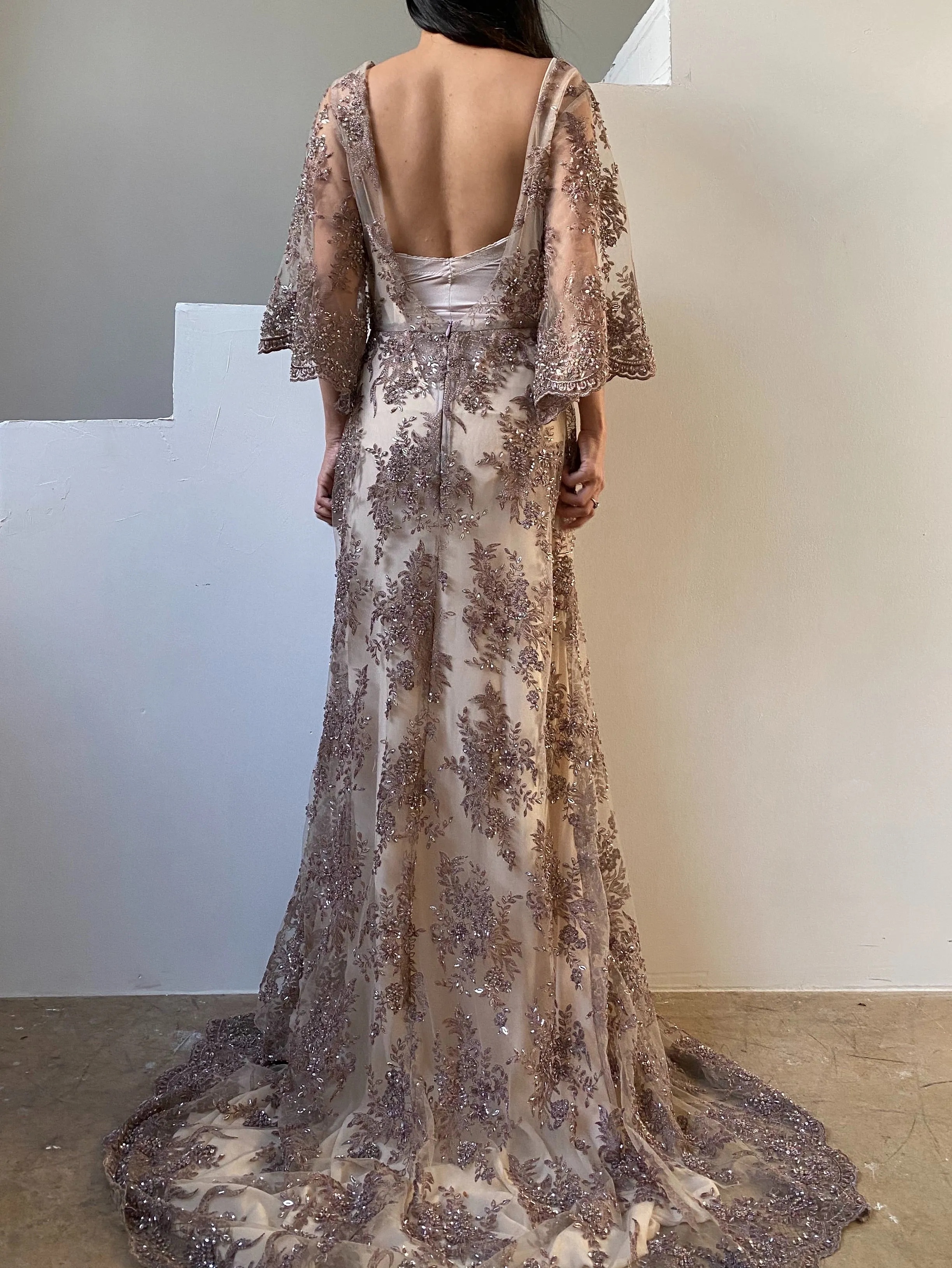 GOSSAMER Lavender Beaded Gown - 4/6
