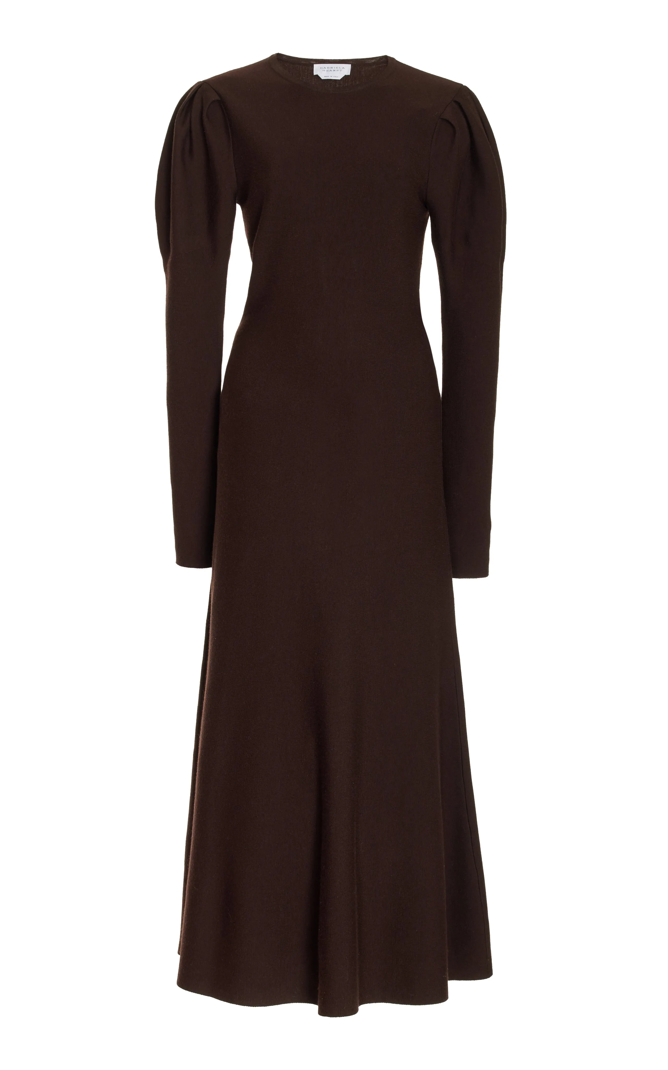 Hannah Knit Maxi Dress in Chocolate Merino Wool Cashmere