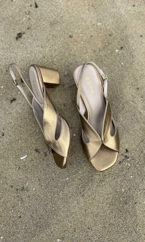 hoss Capri Block Heel - Bronze Leather