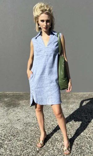 HOSS Sleeveless Ginger Dress - Blue Denim