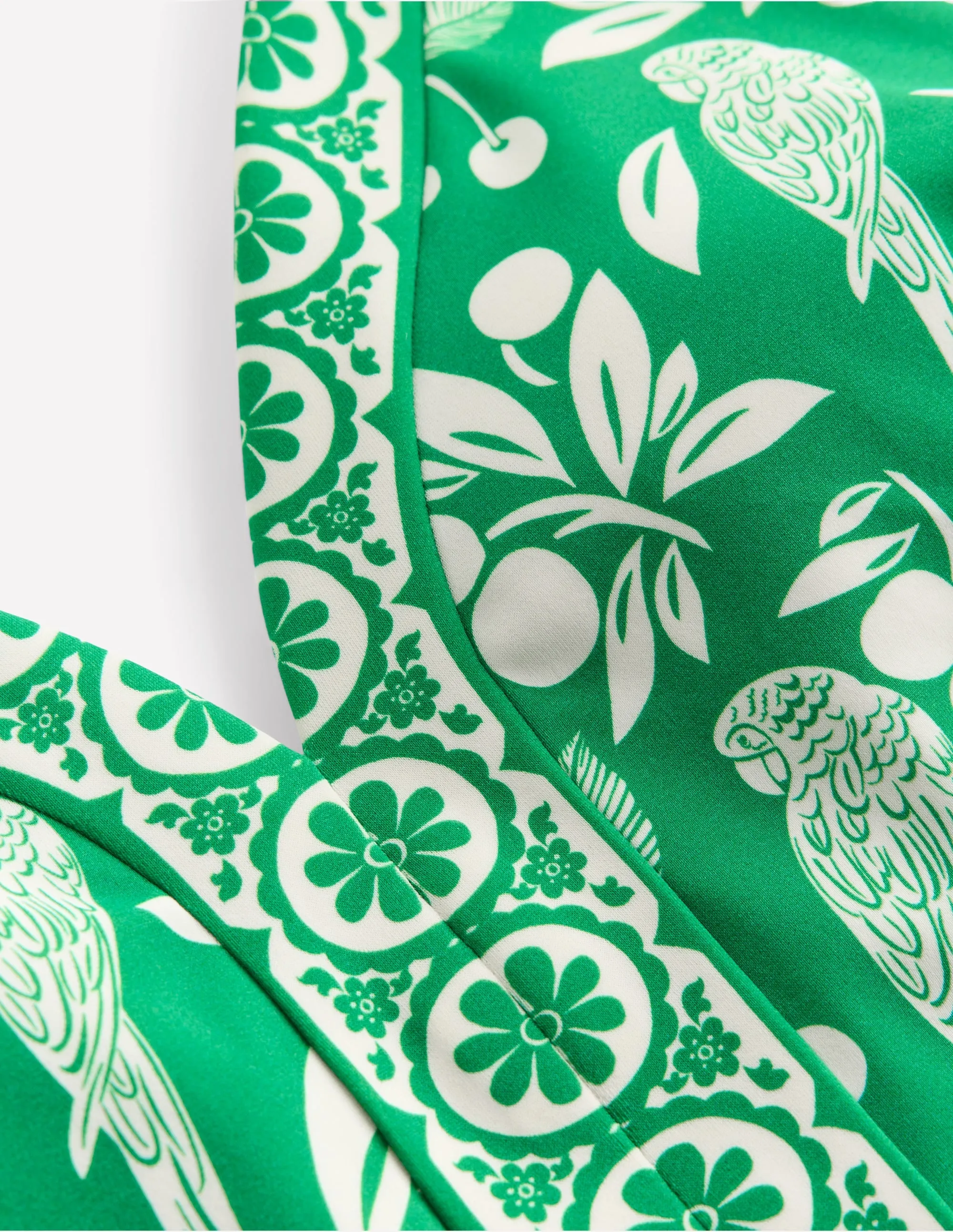 Ios V Panel Swimsuit-Rich Emerald. Ornate Tropics