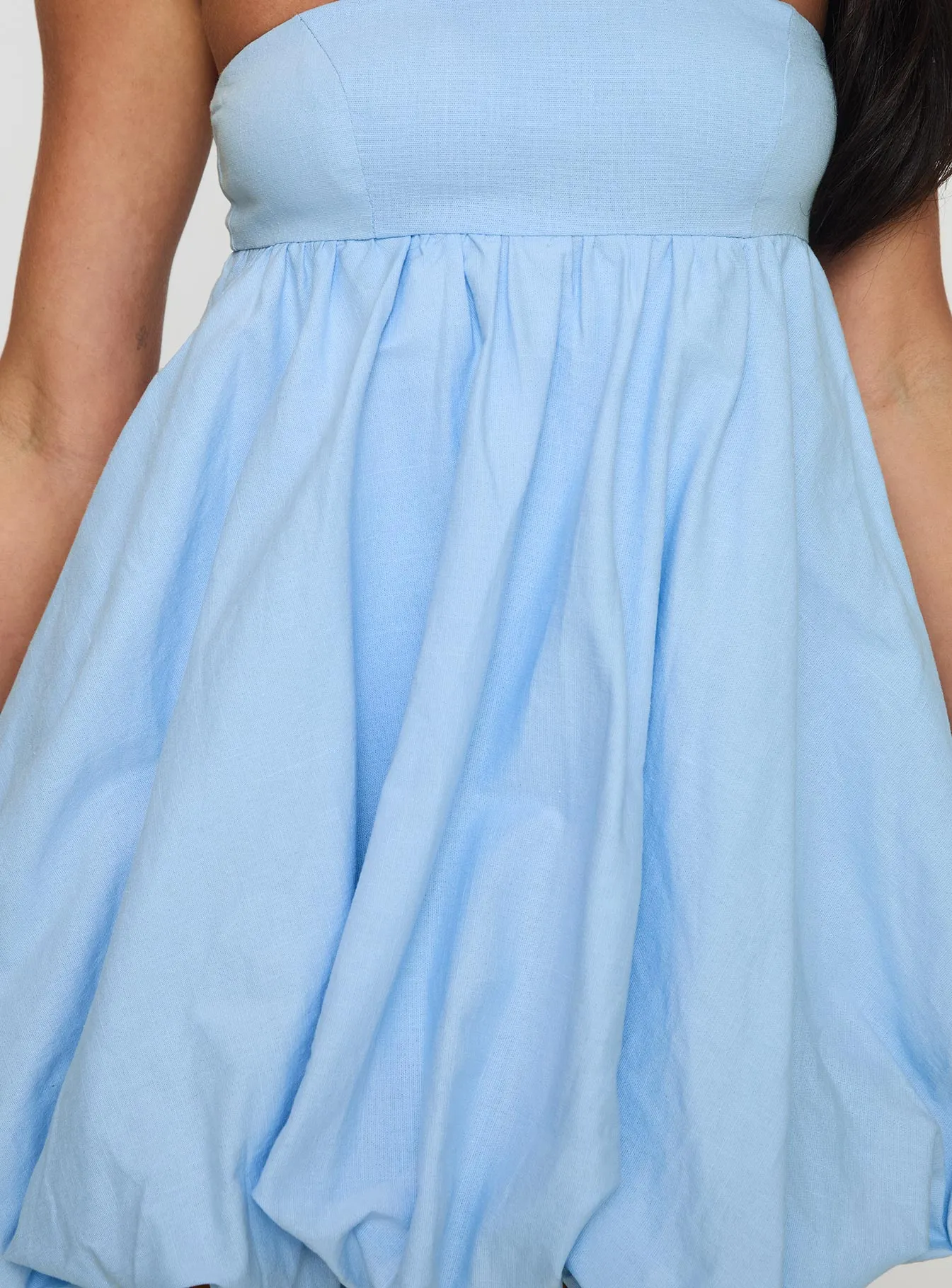 Ismene Bubble Hem Mini Dress Blue