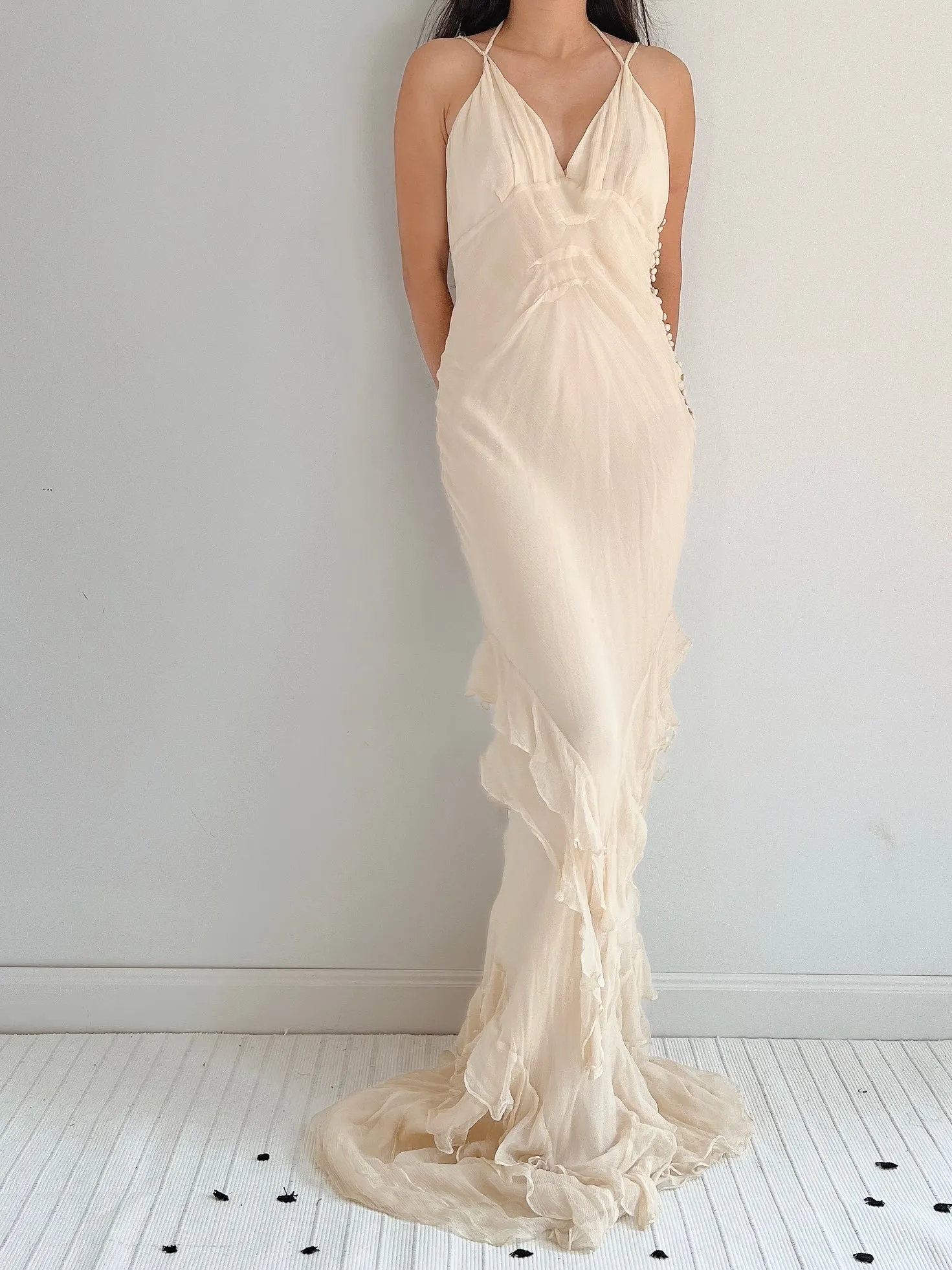 J. Mendel Silk Bias Cut Dress - S