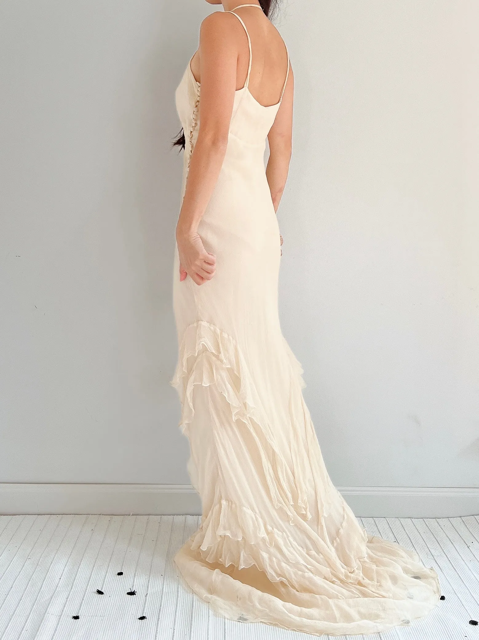 J. Mendel Silk Bias Cut Dress - S