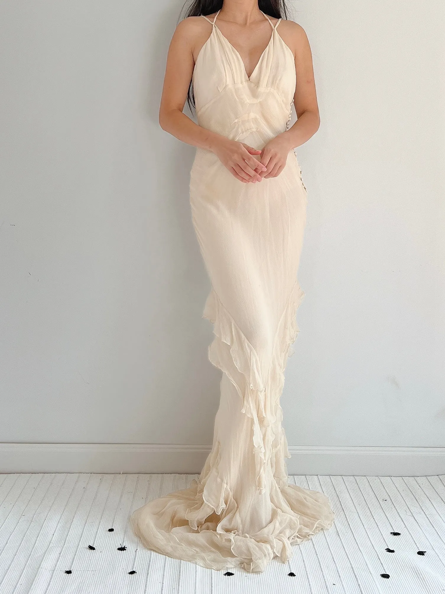J. Mendel Silk Bias Cut Dress - S