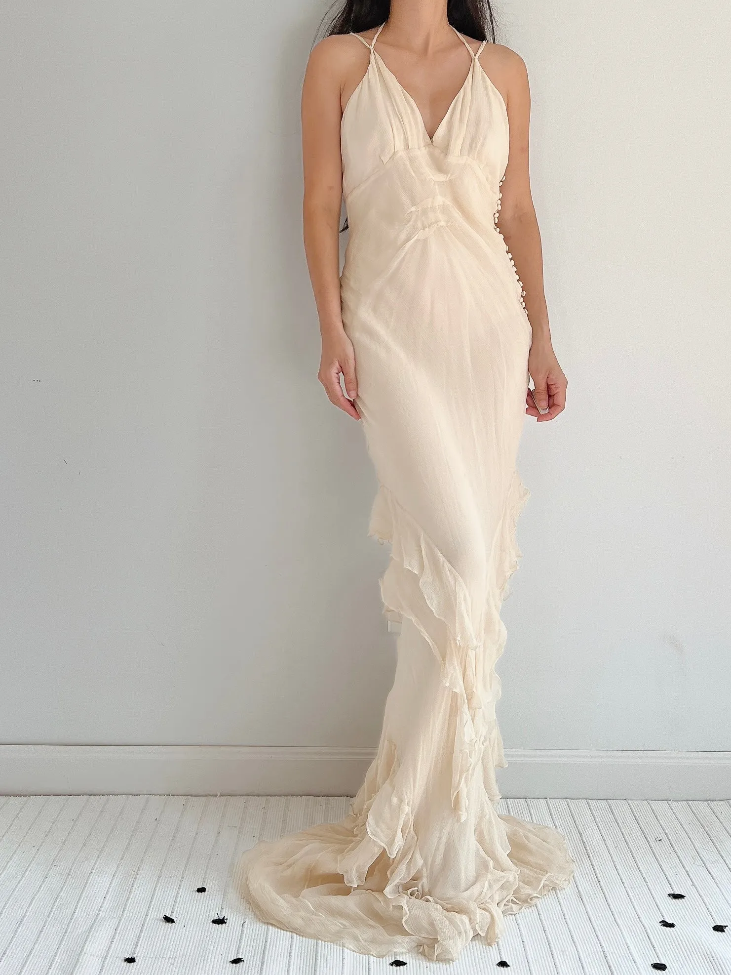 J. Mendel Silk Bias Cut Dress - S