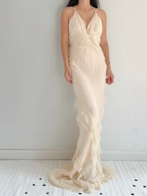 J. Mendel Silk Bias Cut Dress - S