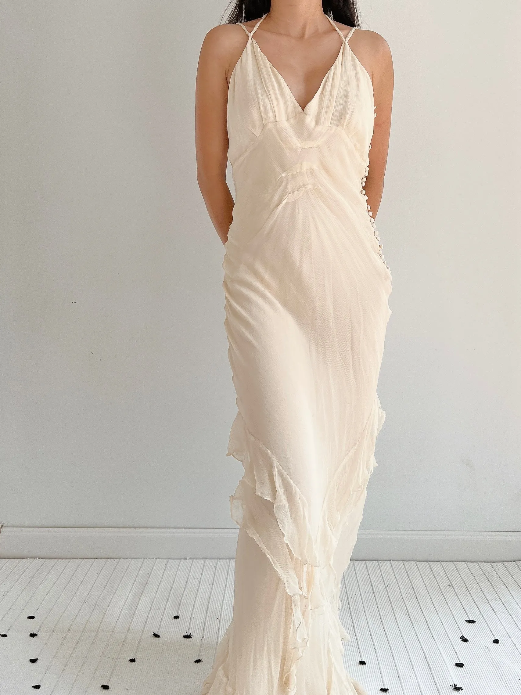 J. Mendel Silk Bias Cut Dress - S
