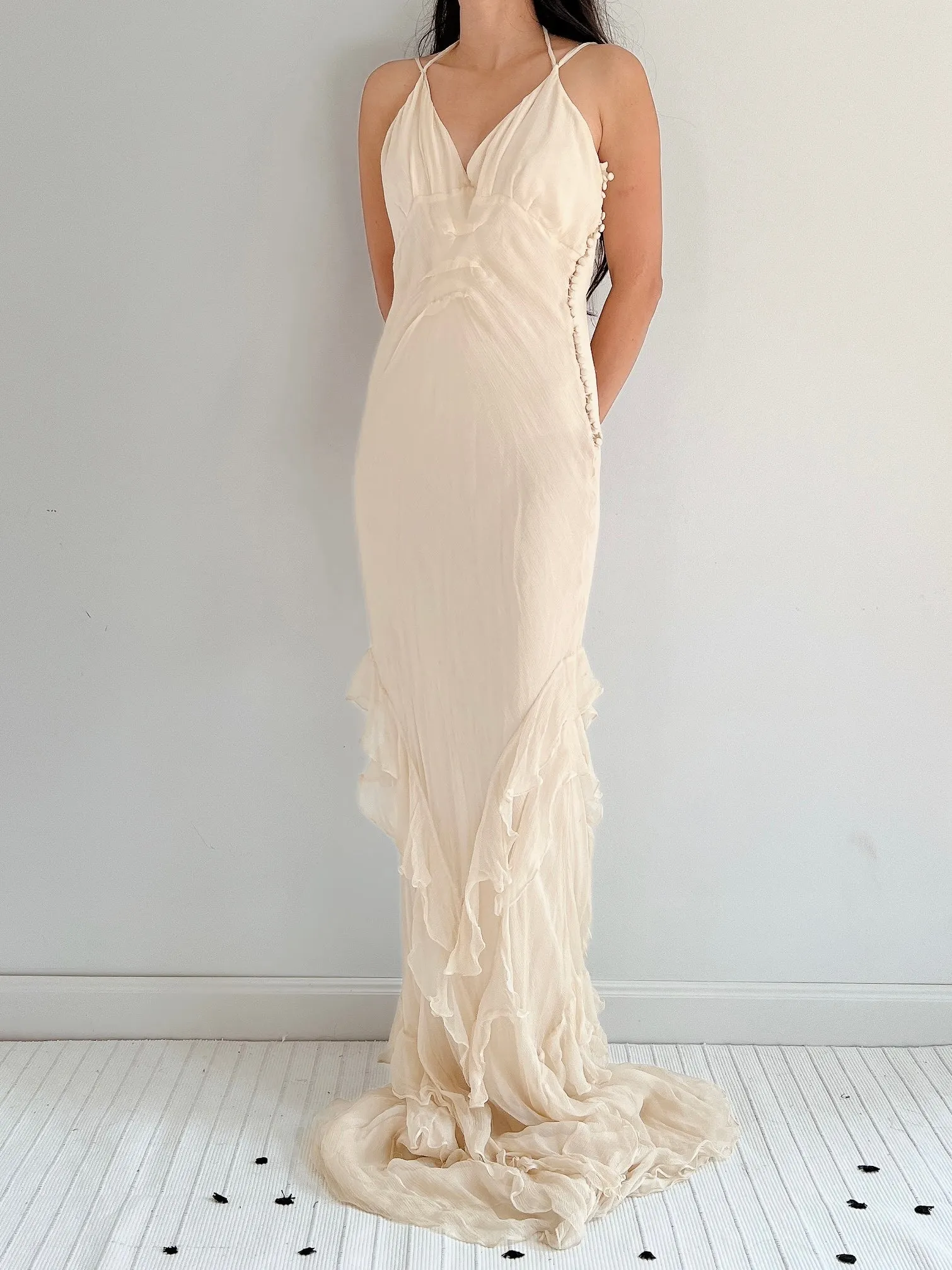 J. Mendel Silk Bias Cut Dress - S