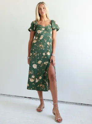 Janie Floral Dress - Green