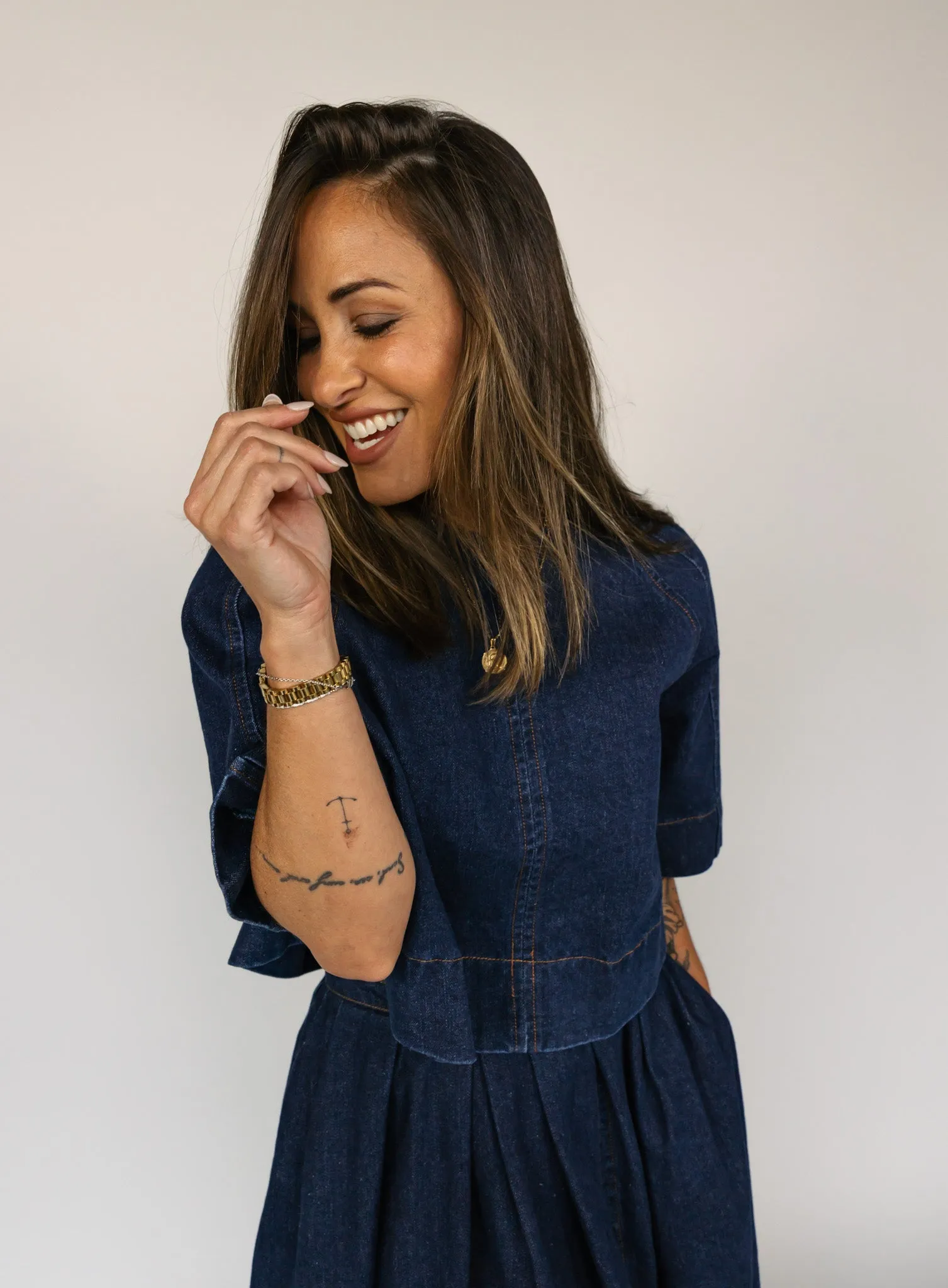 Jeannie Denim Tie Back Top - Final Sale