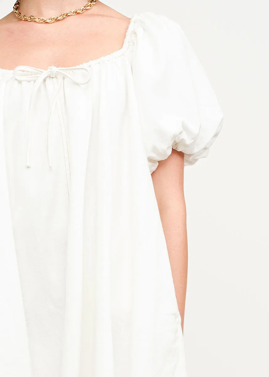 Jennie Denim Babydoll Mini Dress - Off-White