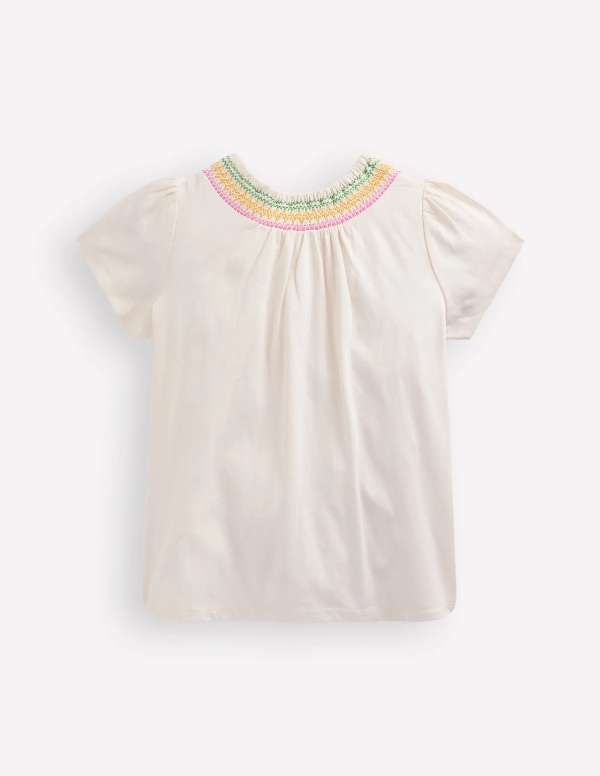 Jersey Smocked Top-Soft Ivory