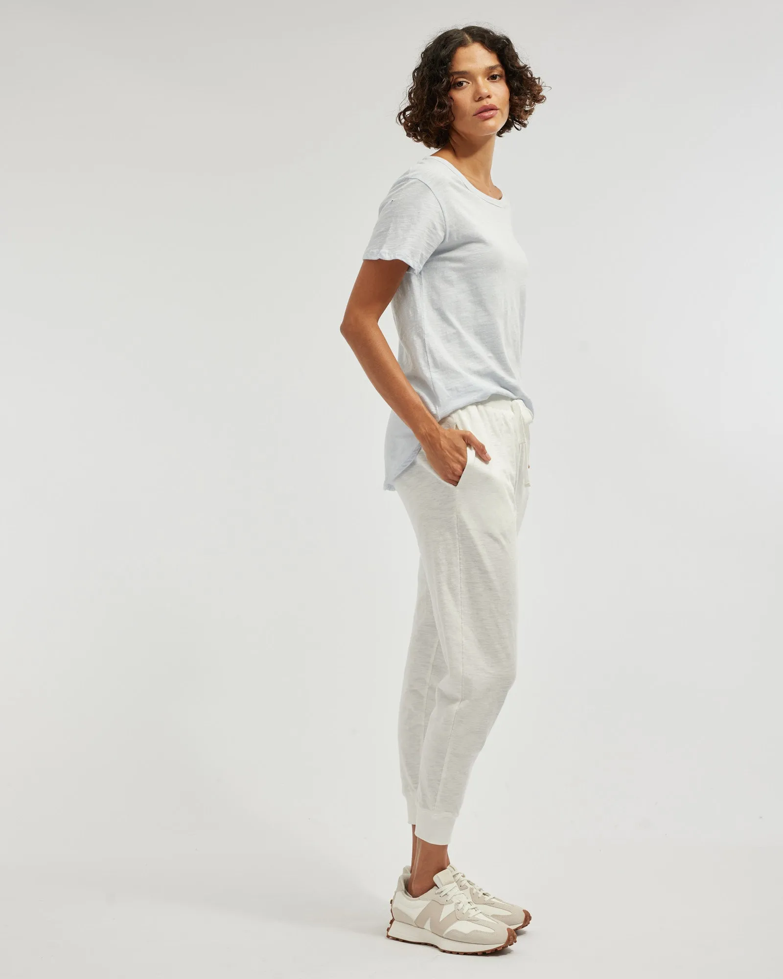 Kie Rounded Hem Tee - Ice Blue