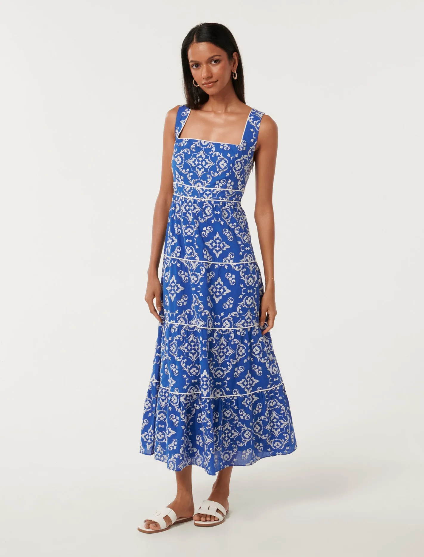 Kouvr Petite Pipping Midi Dress