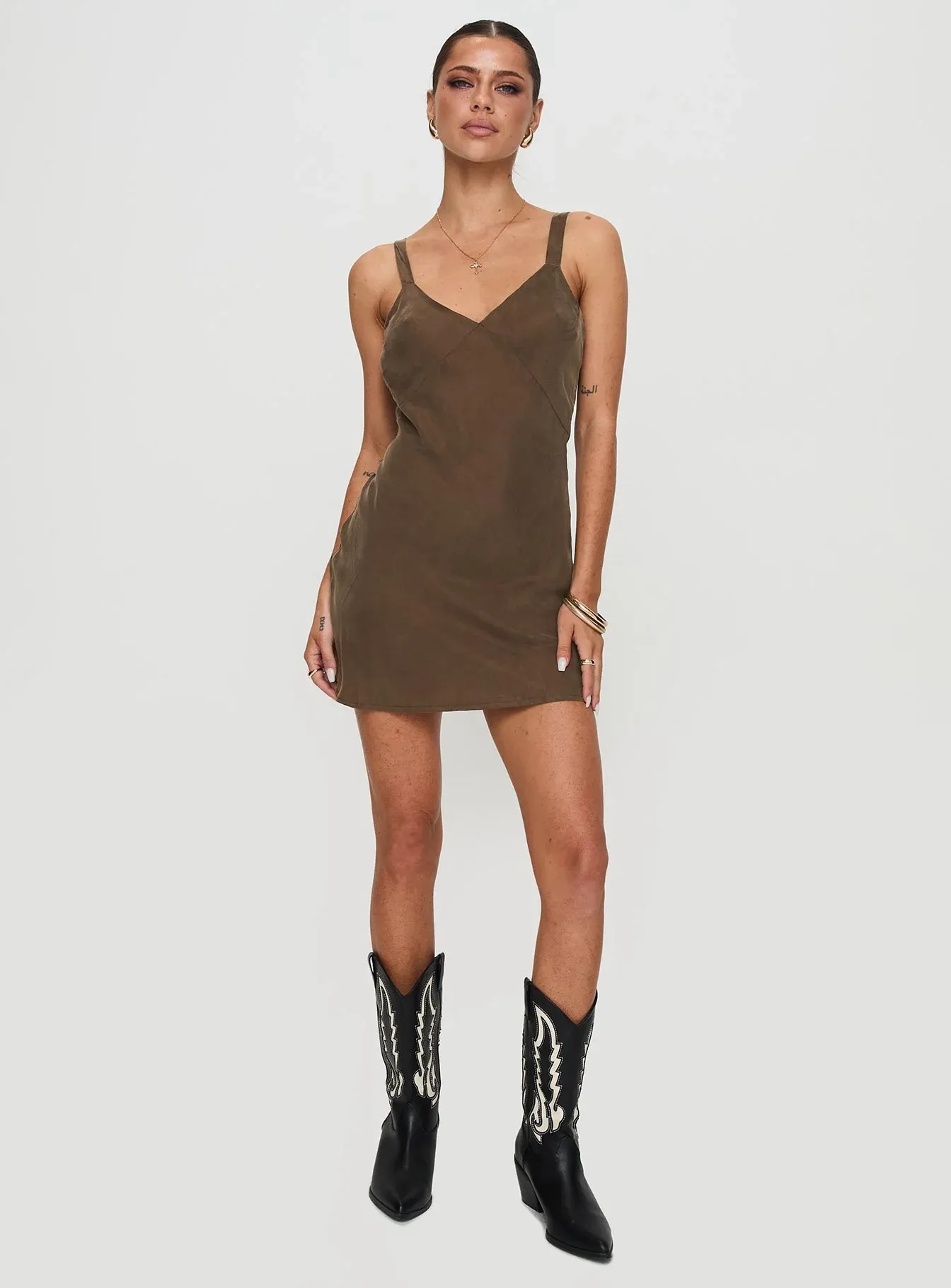 Laurette Mini Dress Brown
