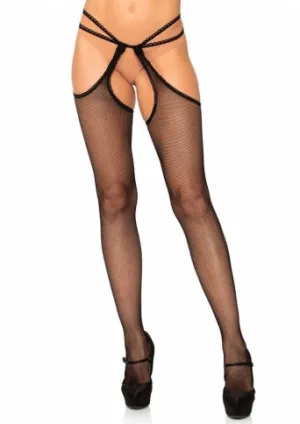 Leg Avenue Scalloped Strappy Suspender Fishnet 1607