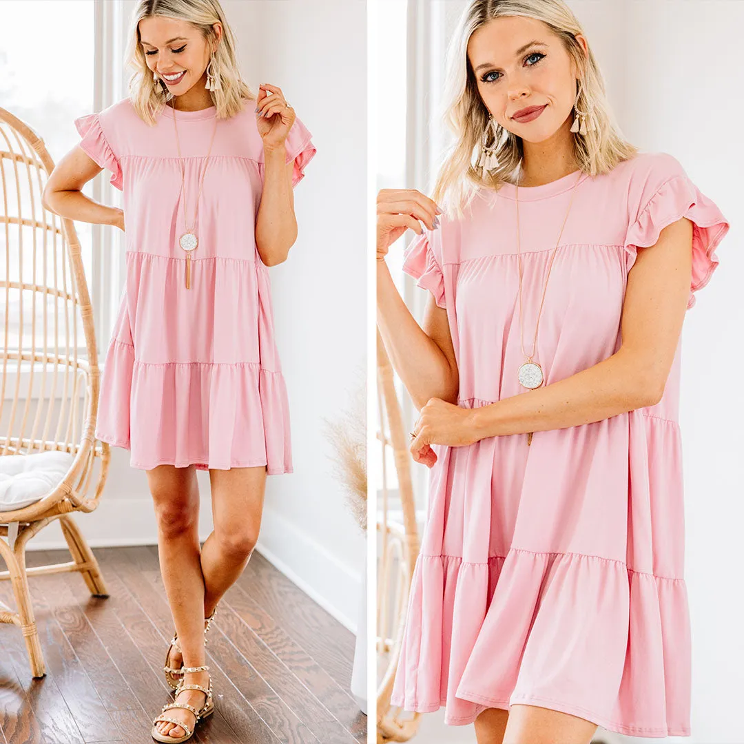 Living For Love Rose Pink Tiered Dress