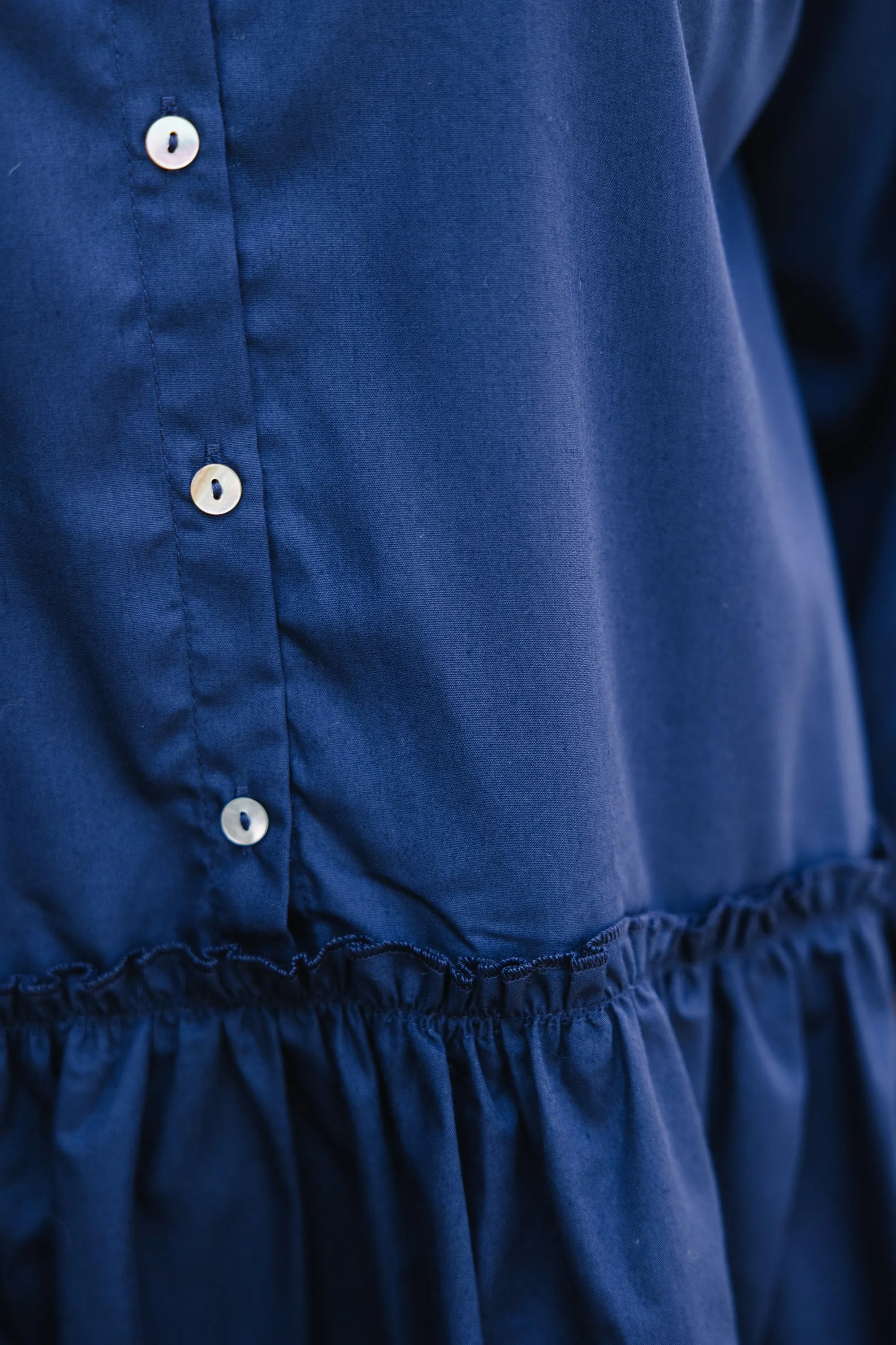 Longing For You Navy Blue Tiered Babydoll Dress