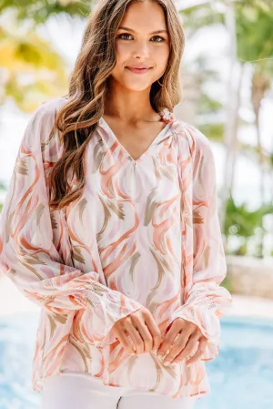 Look What You Have Pink Abstract Blouse
