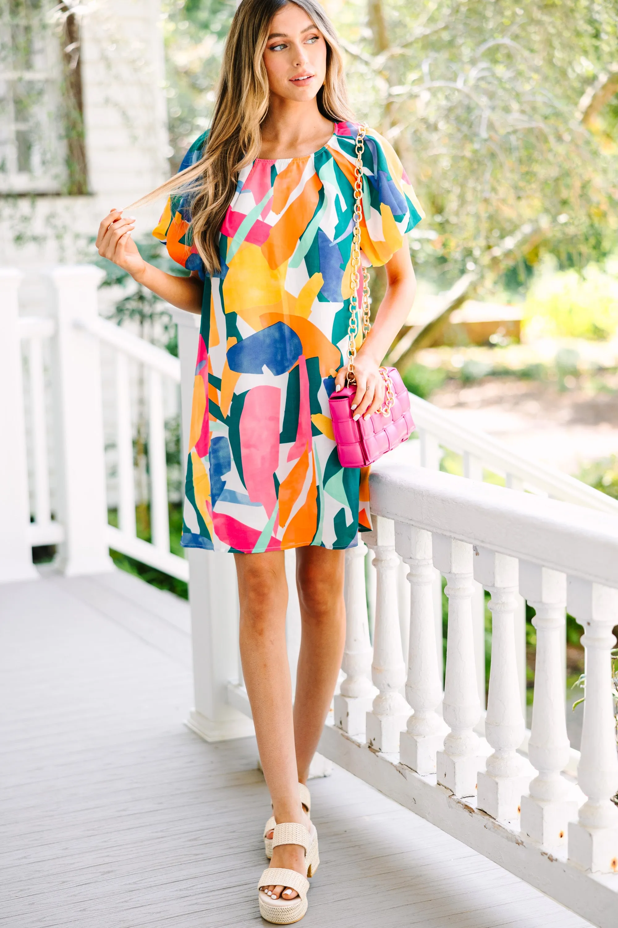 Lost In Love Denim Blue Abstract Dress