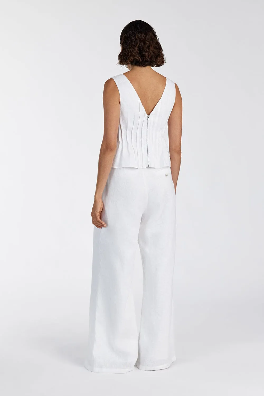MANA WHITE PINTUCK TOP