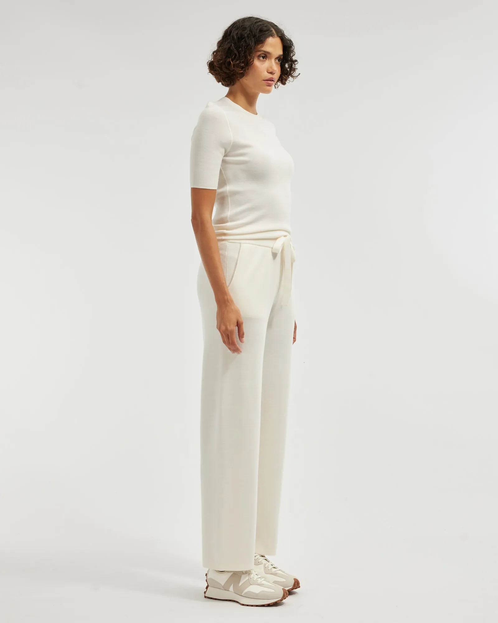 Molly Merino Knit Short Sleeve Top - Cream