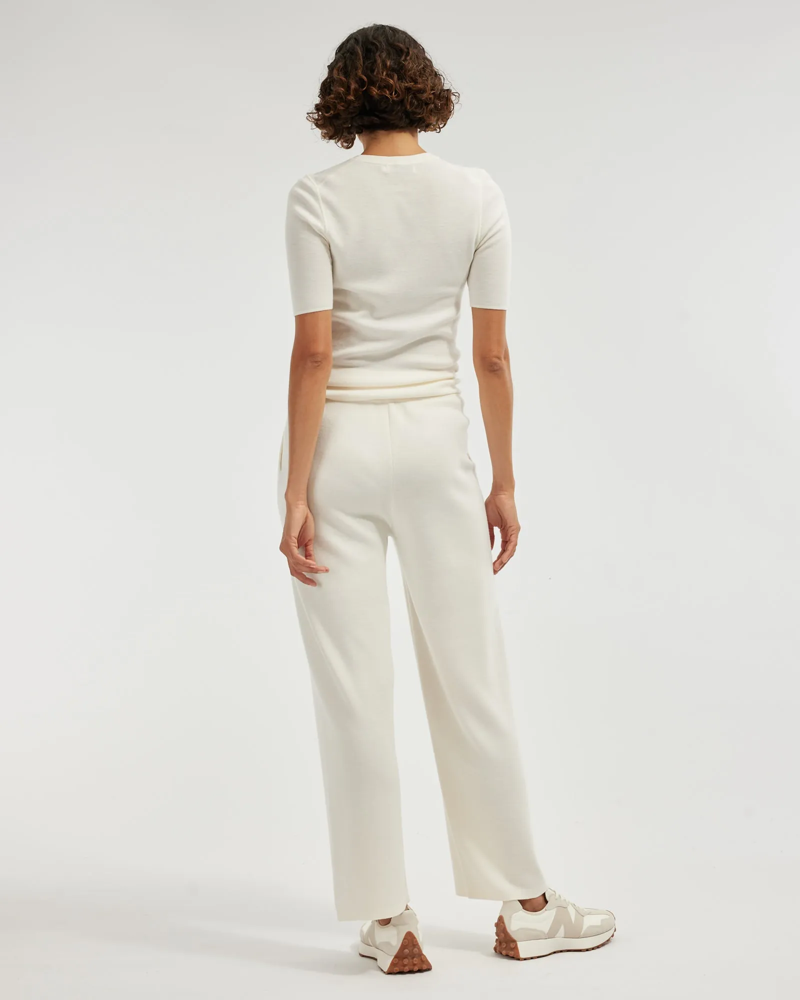 Molly Merino Knit Short Sleeve Top - Cream